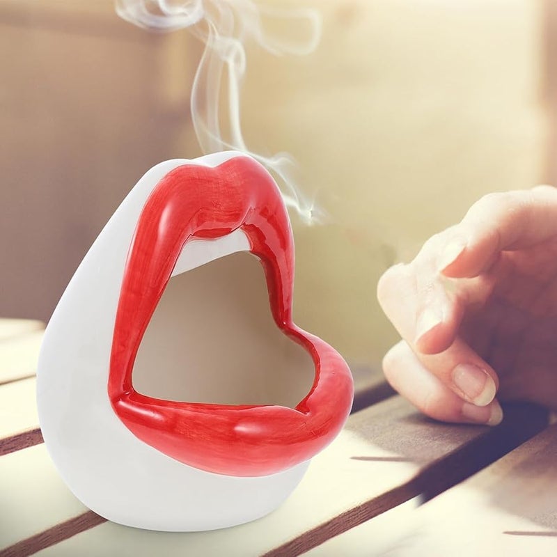 فاليكلود الإبداعية السيراميك على شكل شفاه منفضة سجائر كبيرة تصميم الأسنان ديكور المنزل سطح المكتب - Image 3